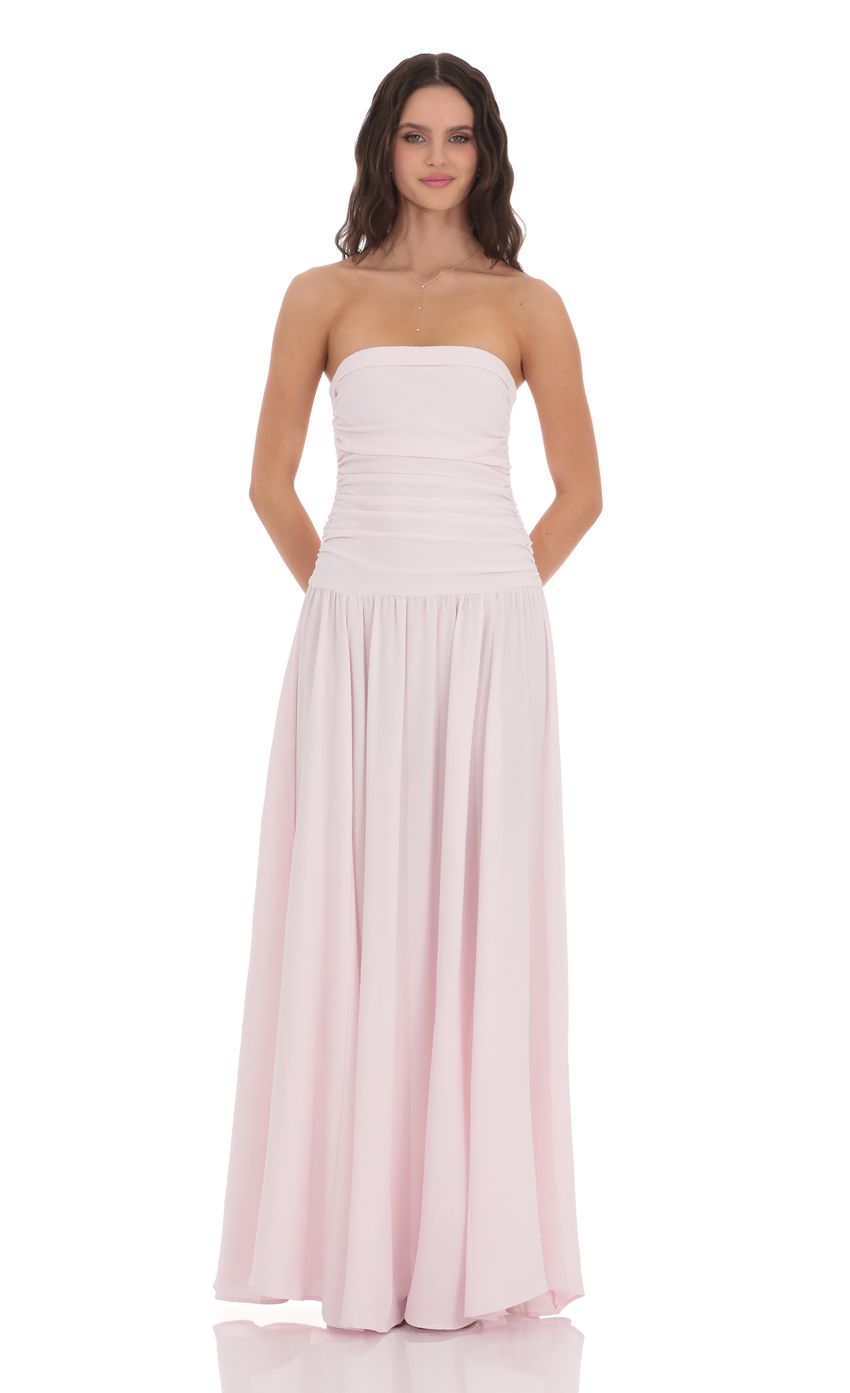 Picture Strapless Drop Waist Maxi Dress in Pastel Pink. Source: https://media-img.lucyinthesky.com/data/product-media/850xAUTO/3a47a0bc-abfd-4426-beb2-854ca59b2c55.jpg