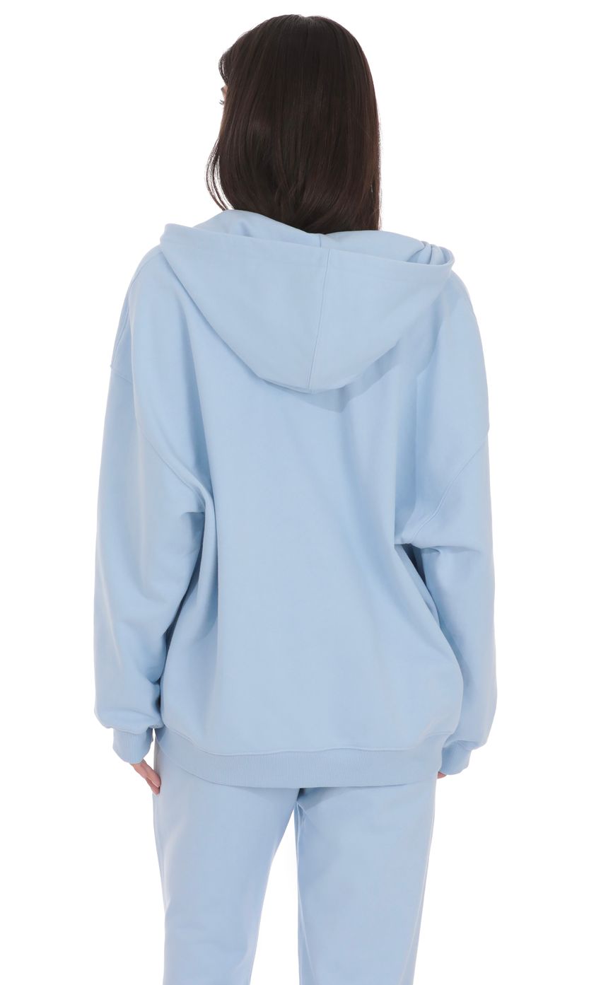 Изображение товара для Синее худи оверсайз на молнии