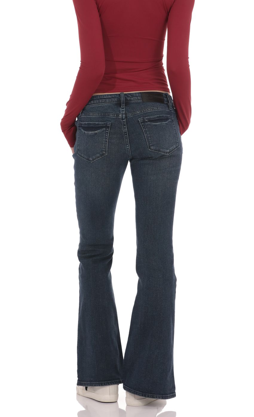 Product image for Low Rise Bell Bottom Jeans in Dark Blue