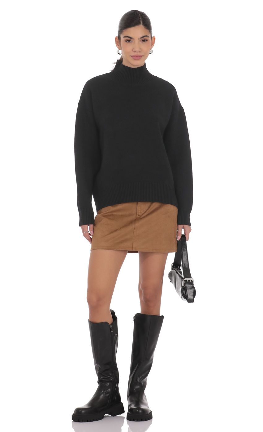 Product image for Turtle Neck Knit Jumper in Black
