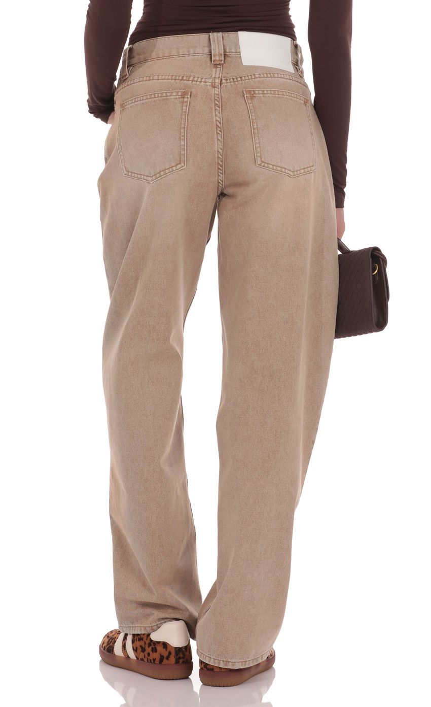 Изображение товара для Джинсы свободного кроя коричневые