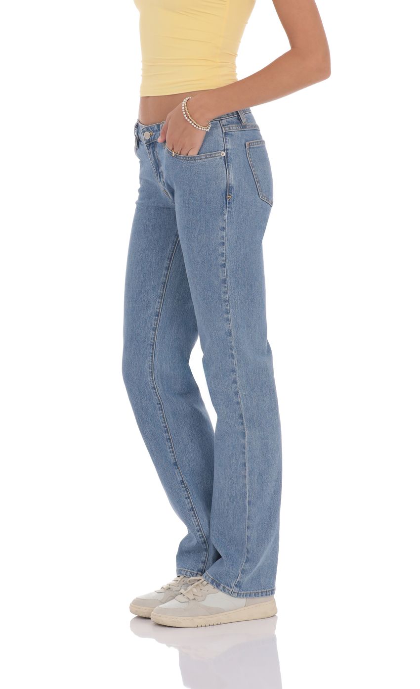 Product image for Low Rise Straight Jeans in Blue