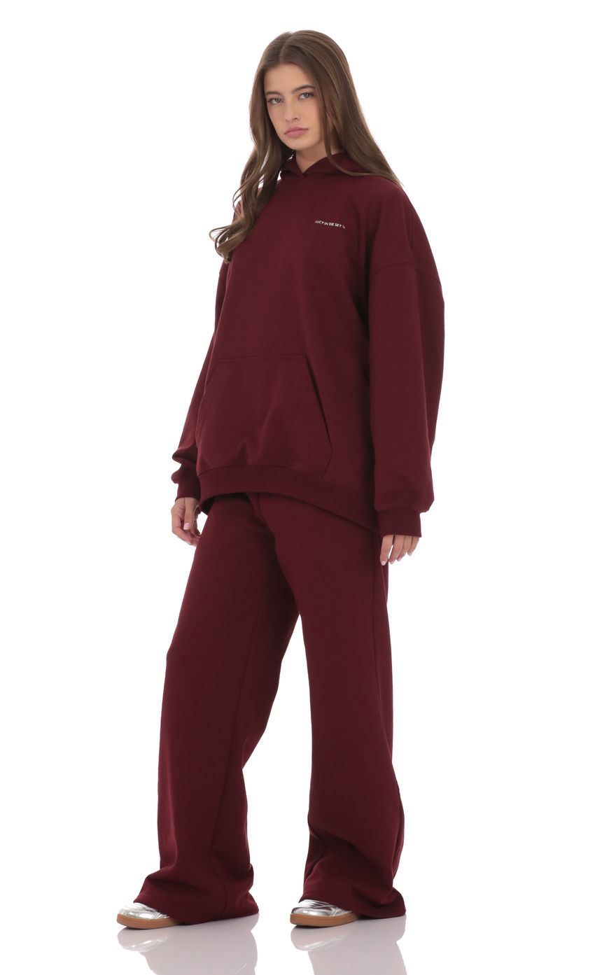 Product image for Cinchable Cuff Lucy Sweatpants in Burgundy