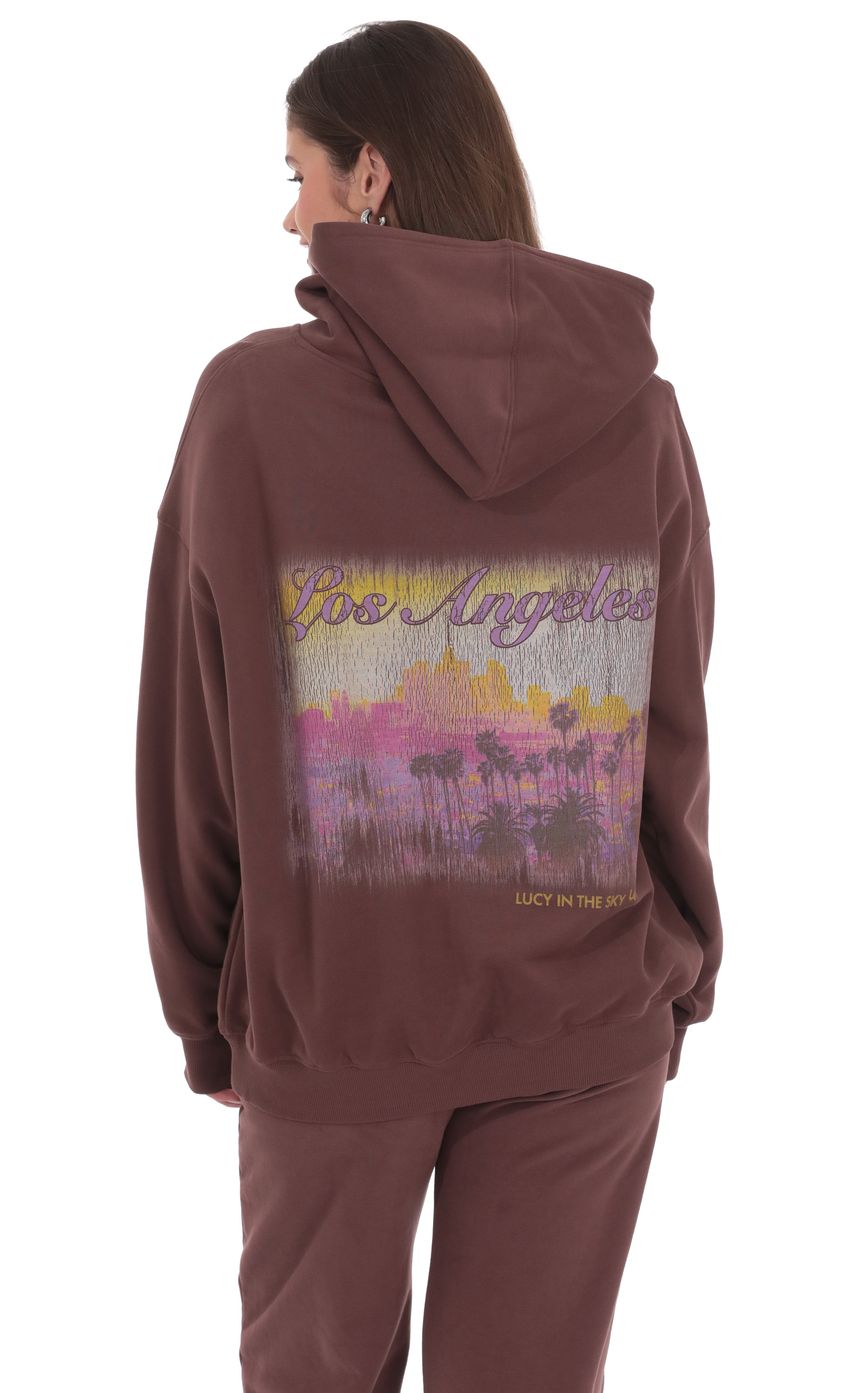 Product image for Los Angeles Fleece Hoodie in Brown
