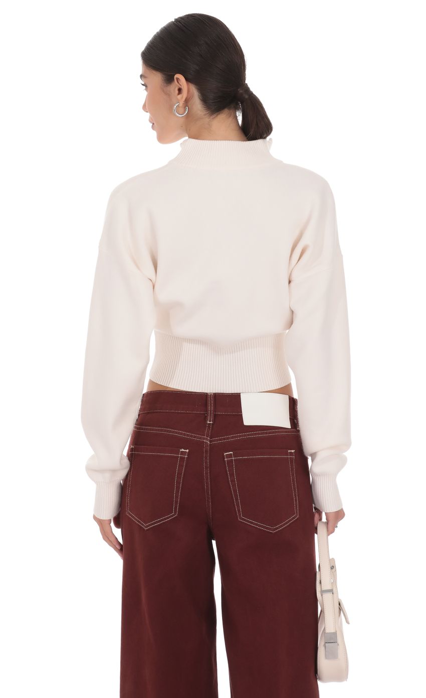 Изображение товара для Джемпер с молнией и воротником-стойкой бежевый