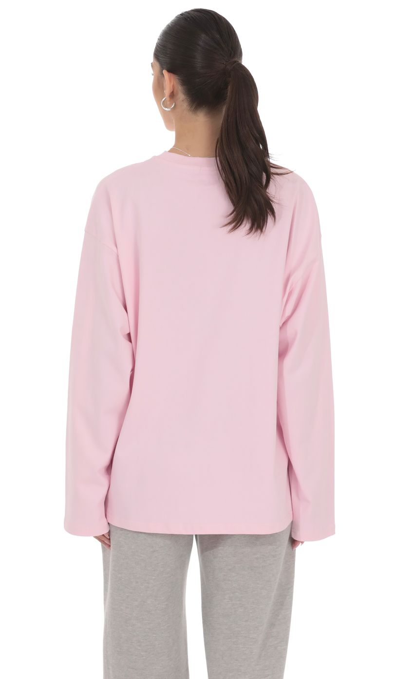 Product image for Lucy Graphic Crewneck Shirt in Pink