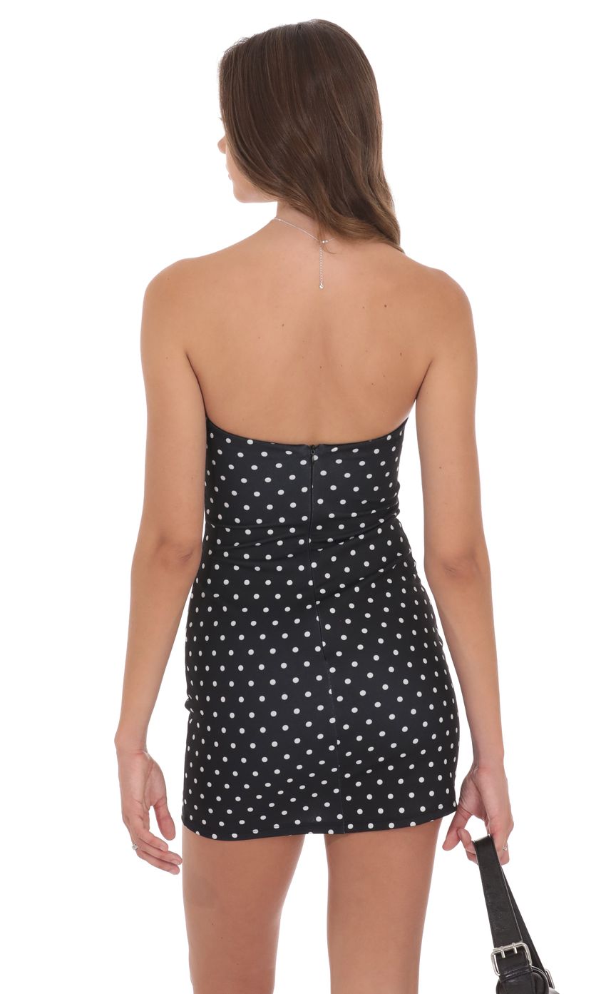 Product image for Polka Dot Belted Bodycon Dress in Black