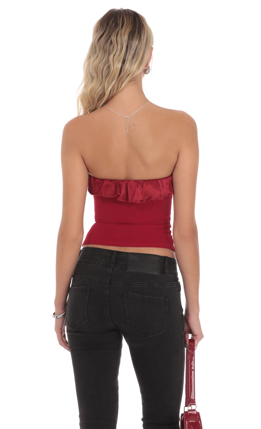 Product image for Satin Rosette Top in Red