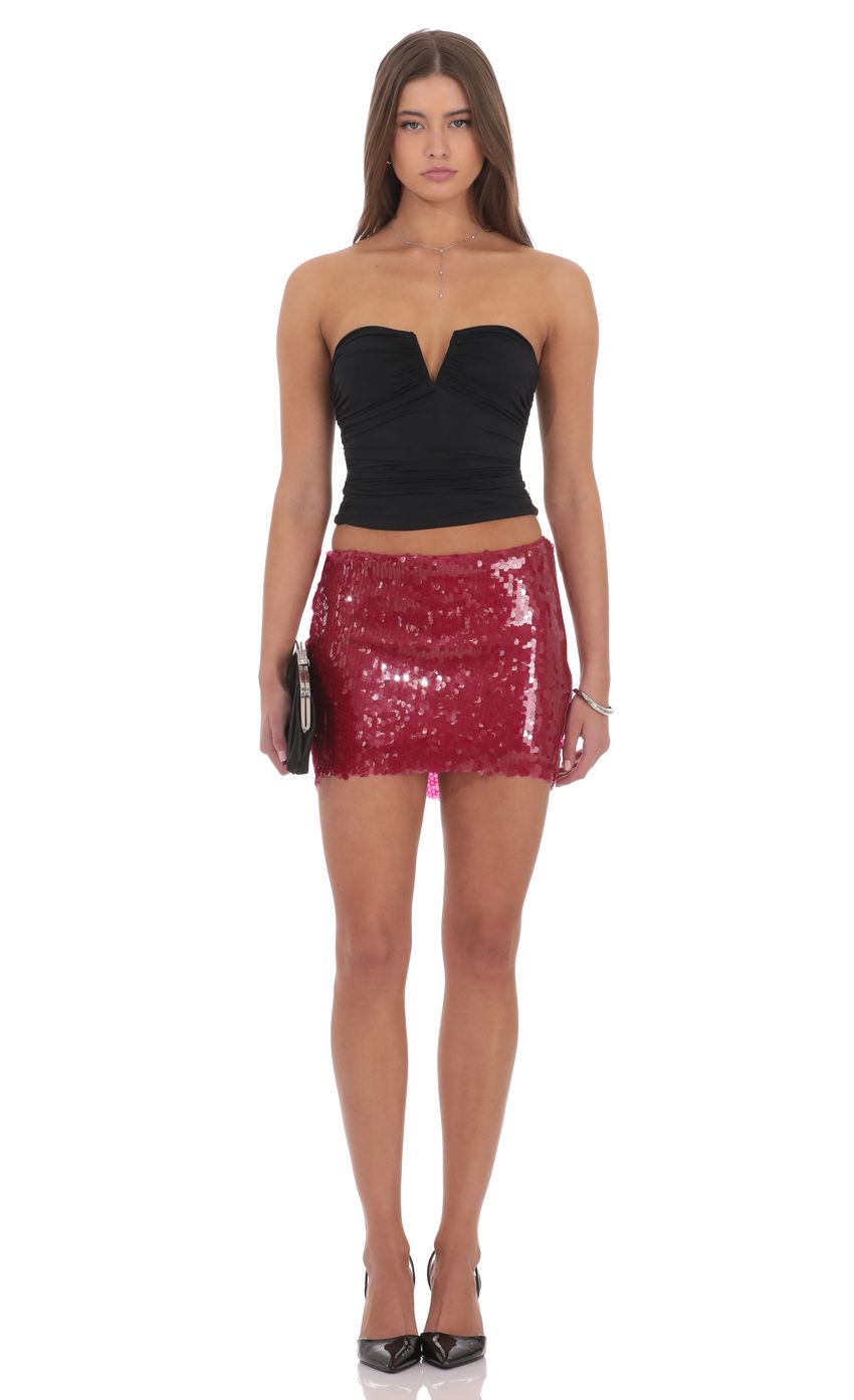 Product image for Circle Sequin Skirt in Red