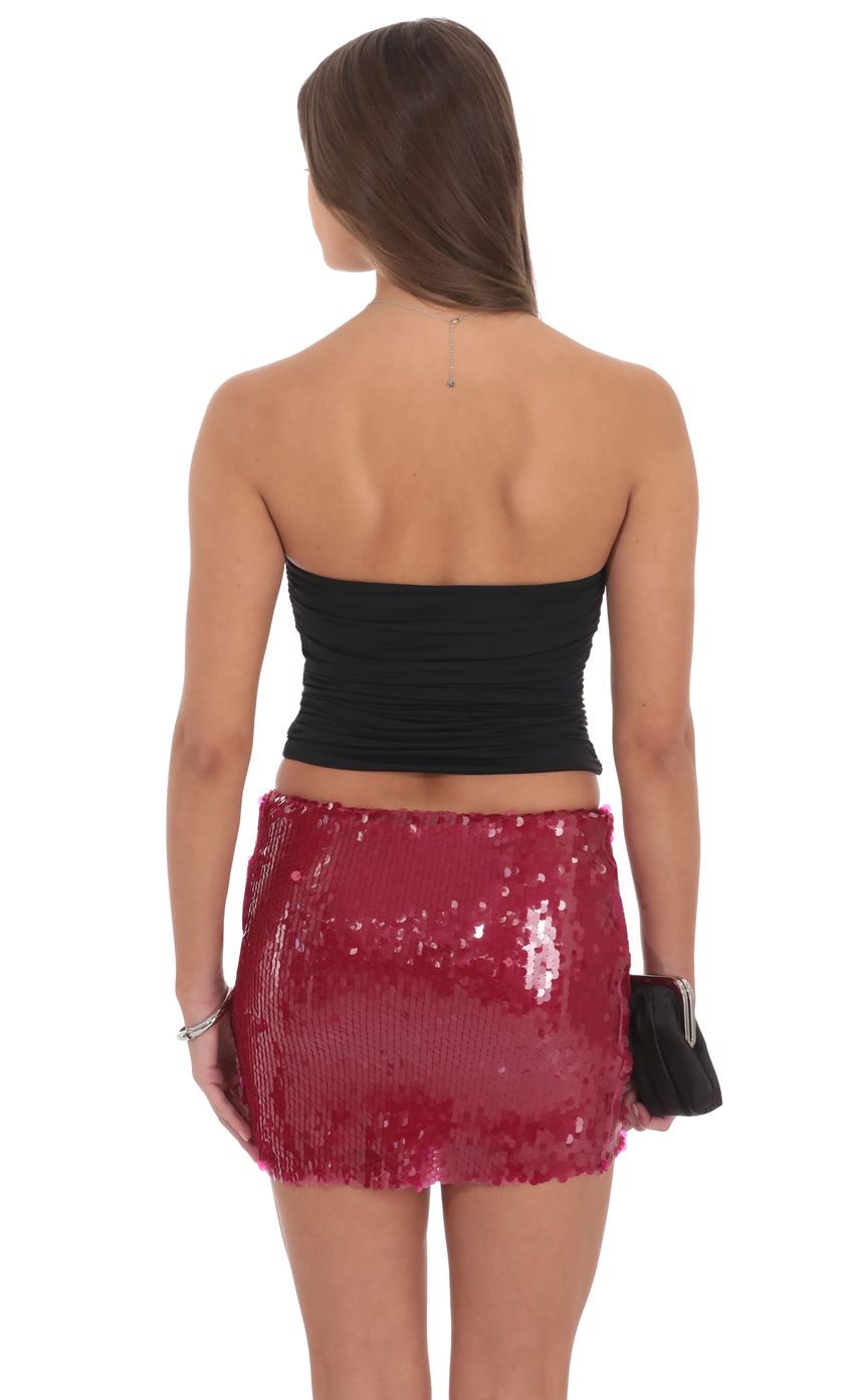 Product image for Circle Sequin Skirt in Red