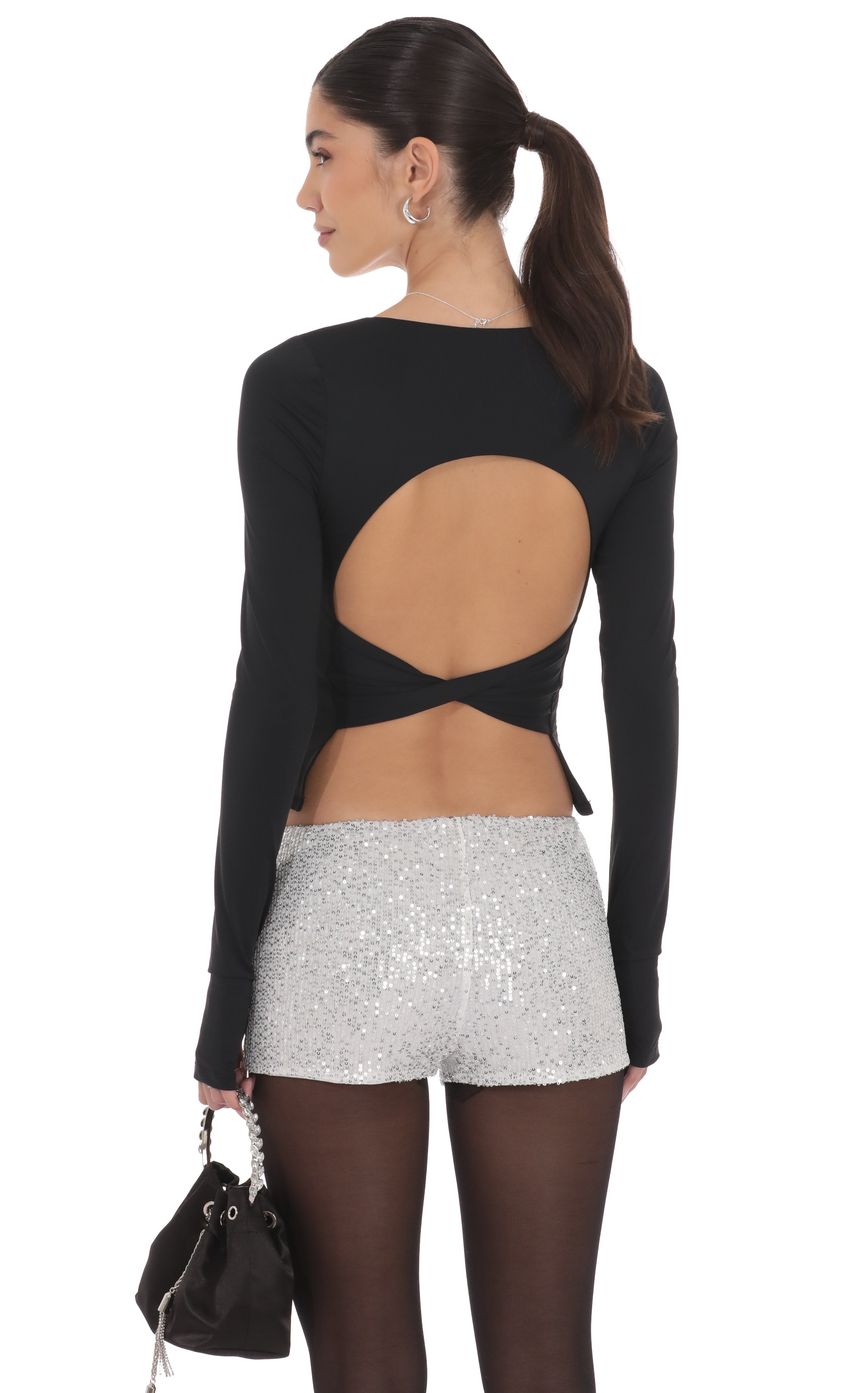 Product image for Sequin Mini Shorts in Silver