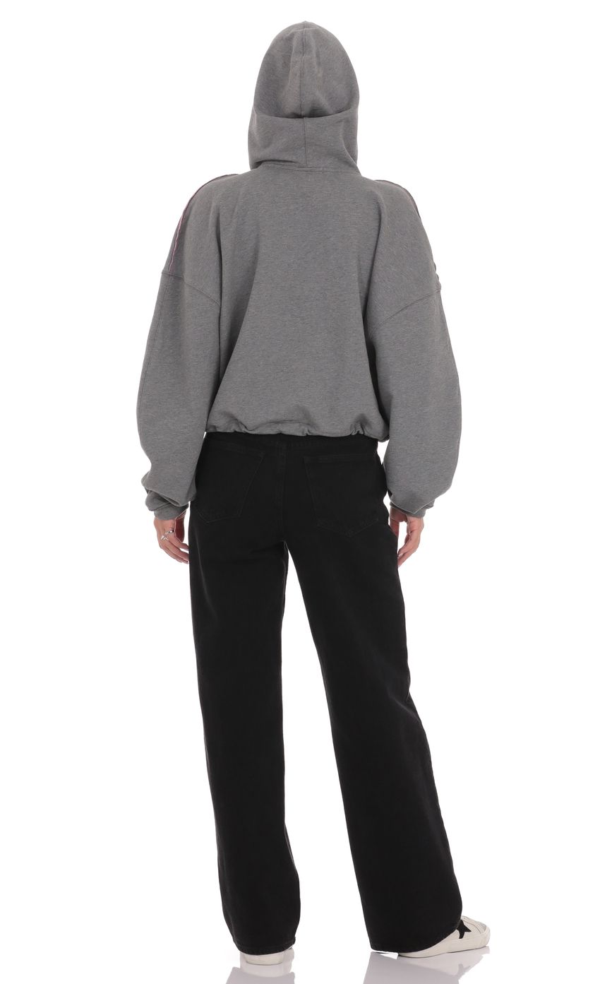 Product image for Two-Toned Cropped Hoodie in Grey