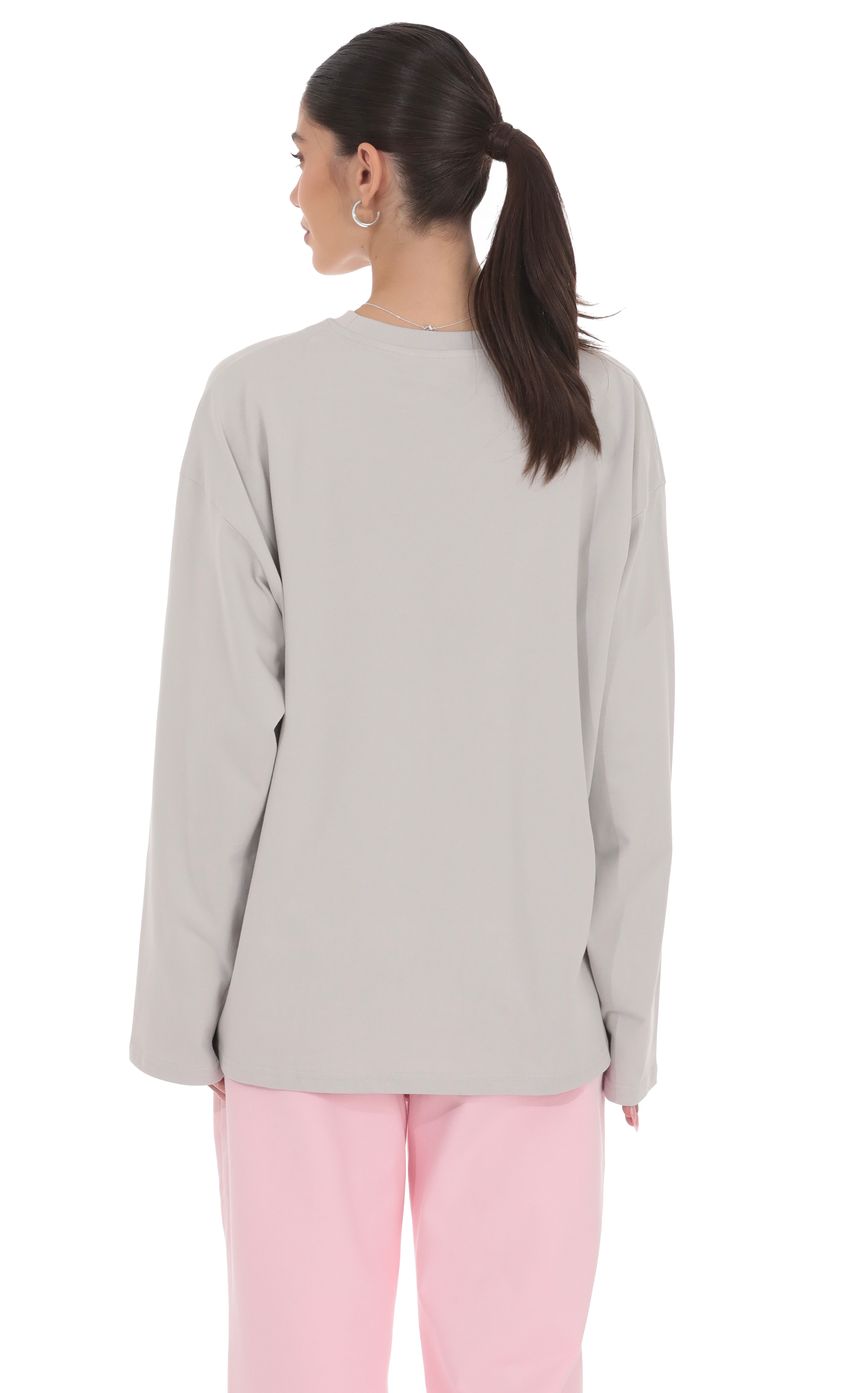 Product image for Lucy Graphic Crewneck Shirt in Grey