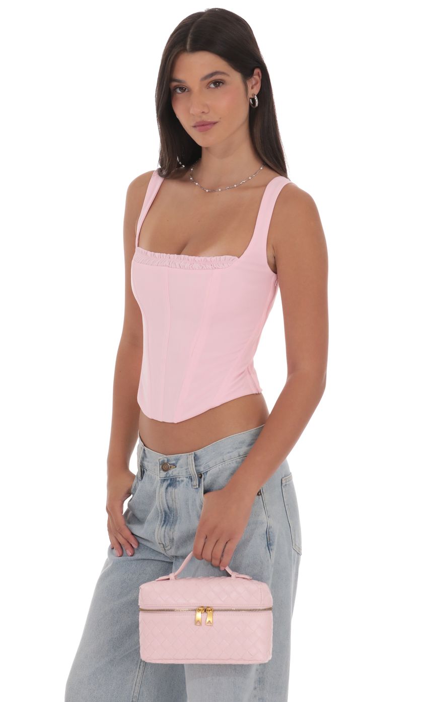 Product image for Detailed Corset Top in Pink