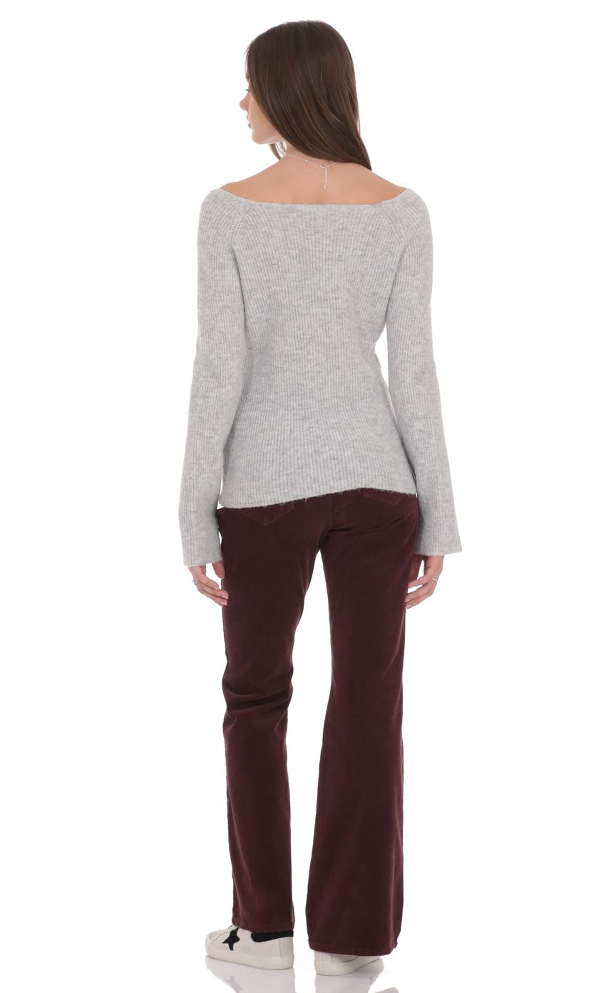 Product image for Knit Keyhole Jumper in Light Grey