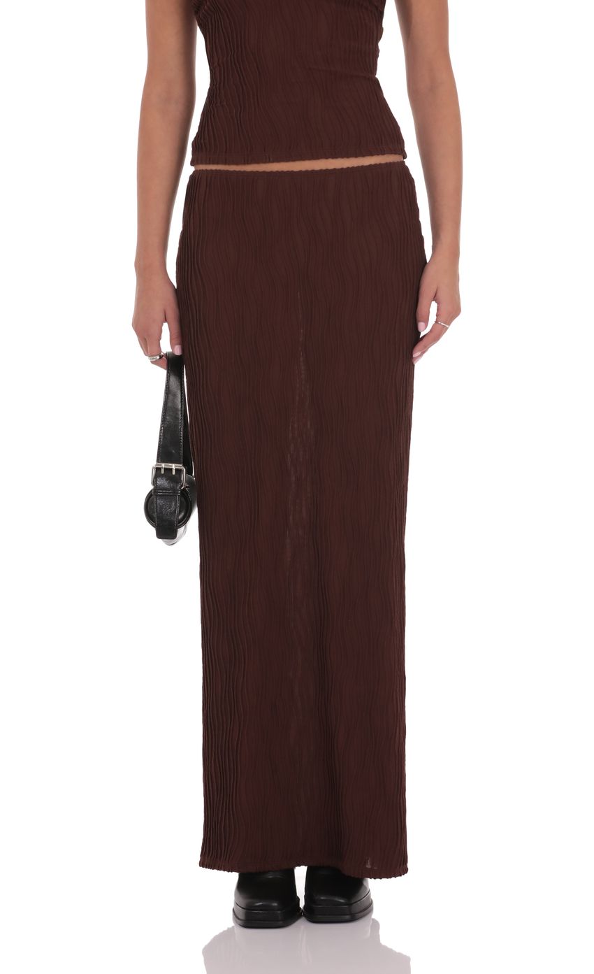 Изображение товара для Фактурная макси-юбка шоколадного оттенка