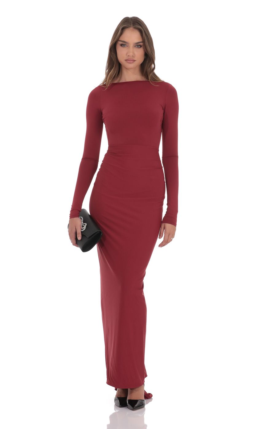 Product image for Bodycon Open Back Dress in Maroon