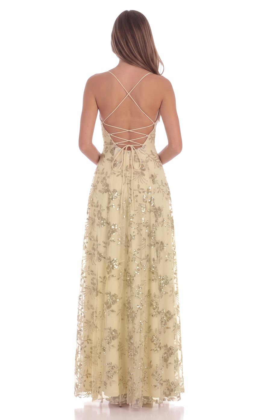 Product image for Floral Embellished Maxi Dress in Ivory