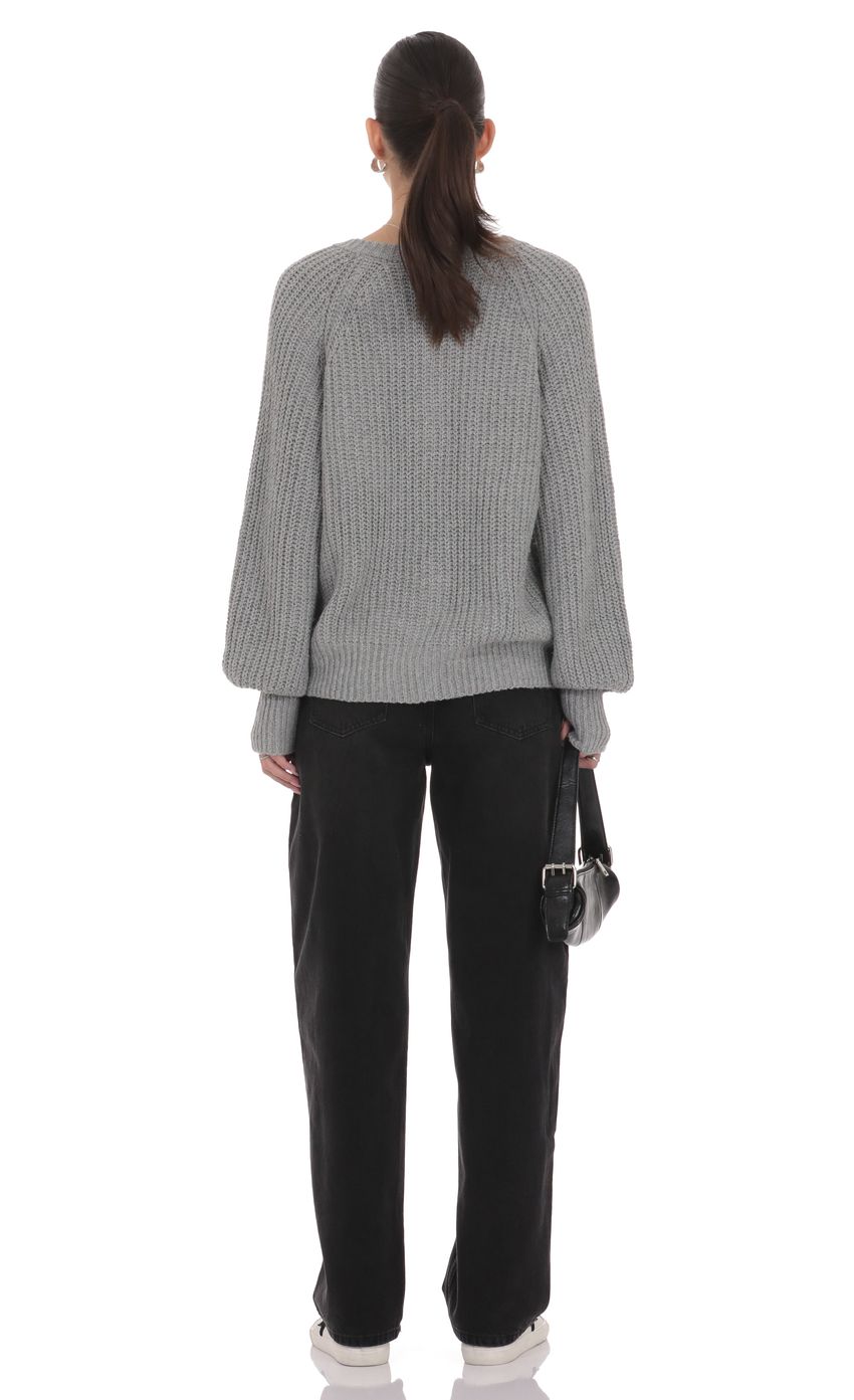 Product image for Braid Cable Knit Cardigan in Gray