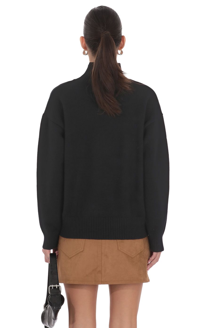 Product image for Turtle Neck Knit Jumper in Black