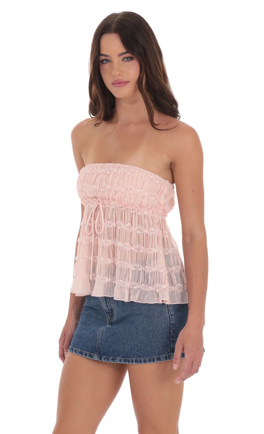 Picture Smocked Strapless Babydoll Top in Pink. Source: https://media-img.lucyinthesky.com/data/product-media/850xAUTO/4baf87f9-0d4f-4c42-b6c6-21d1c6c11652.jpg
