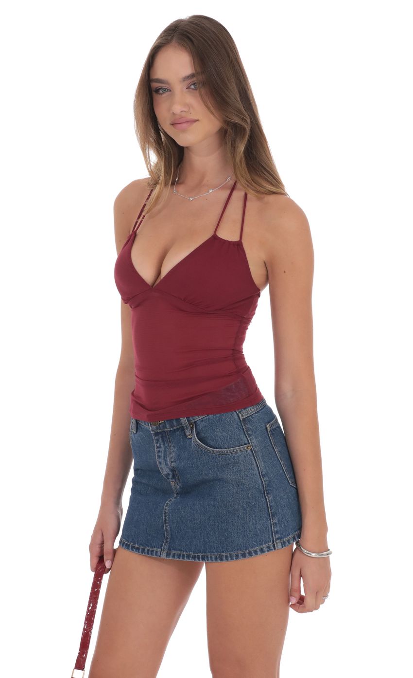 Picture Mesh Halter Top in Wine. Source: https://media-img.lucyinthesky.com/data/product-media/850xAUTO/4bc8f619-88a0-49fe-a0fb-5112150d6d2a.jpg