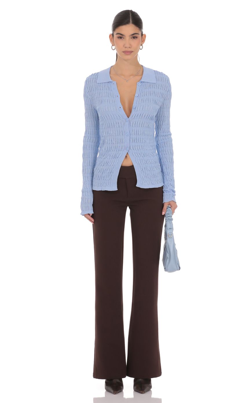 Product image for Textured Ribbed Top in Blue