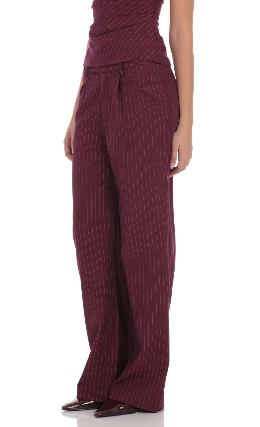 Изображение товара для Бордовые брюки в полоску