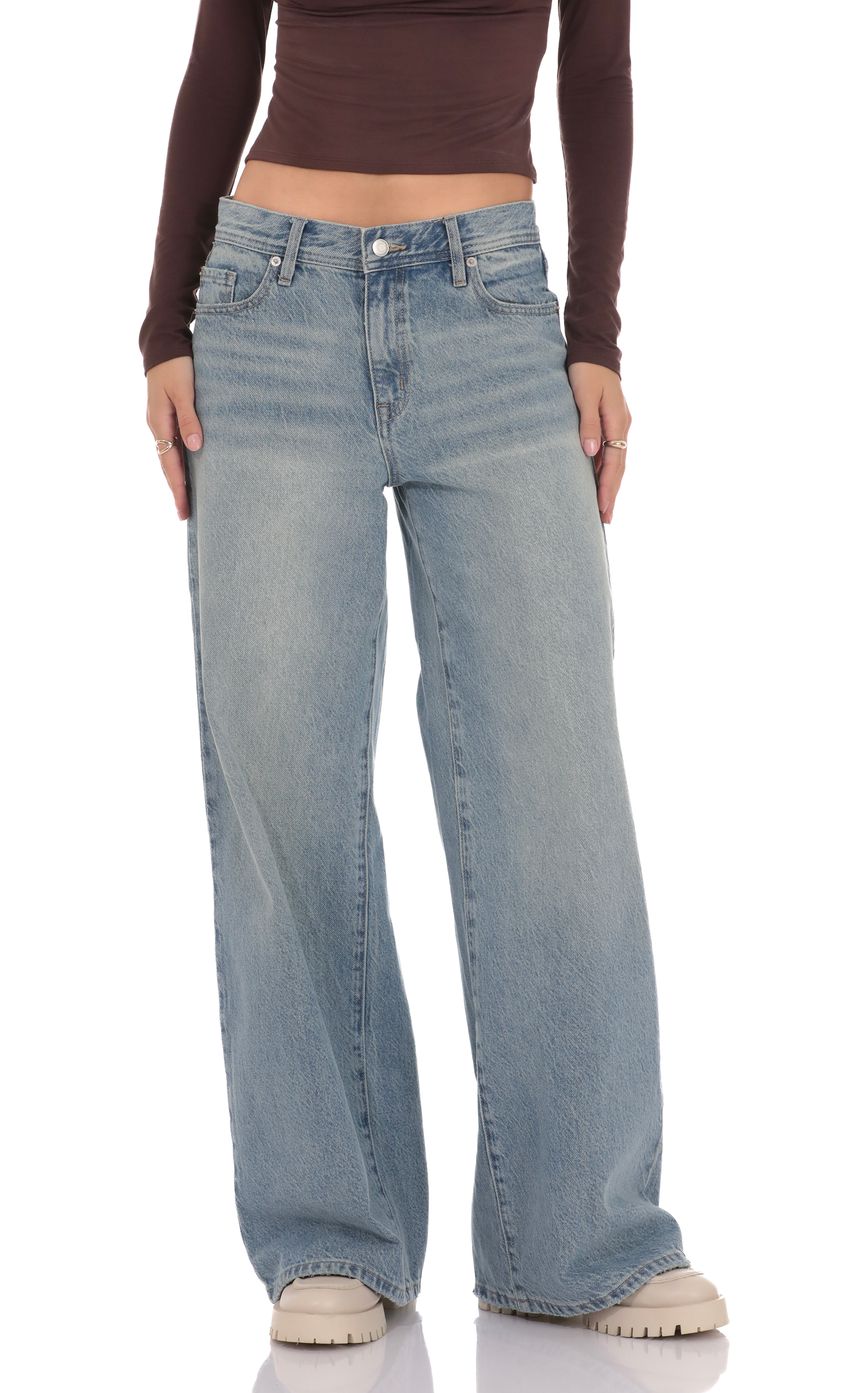 Product image for Wide Leg Jeans in Blue Wash