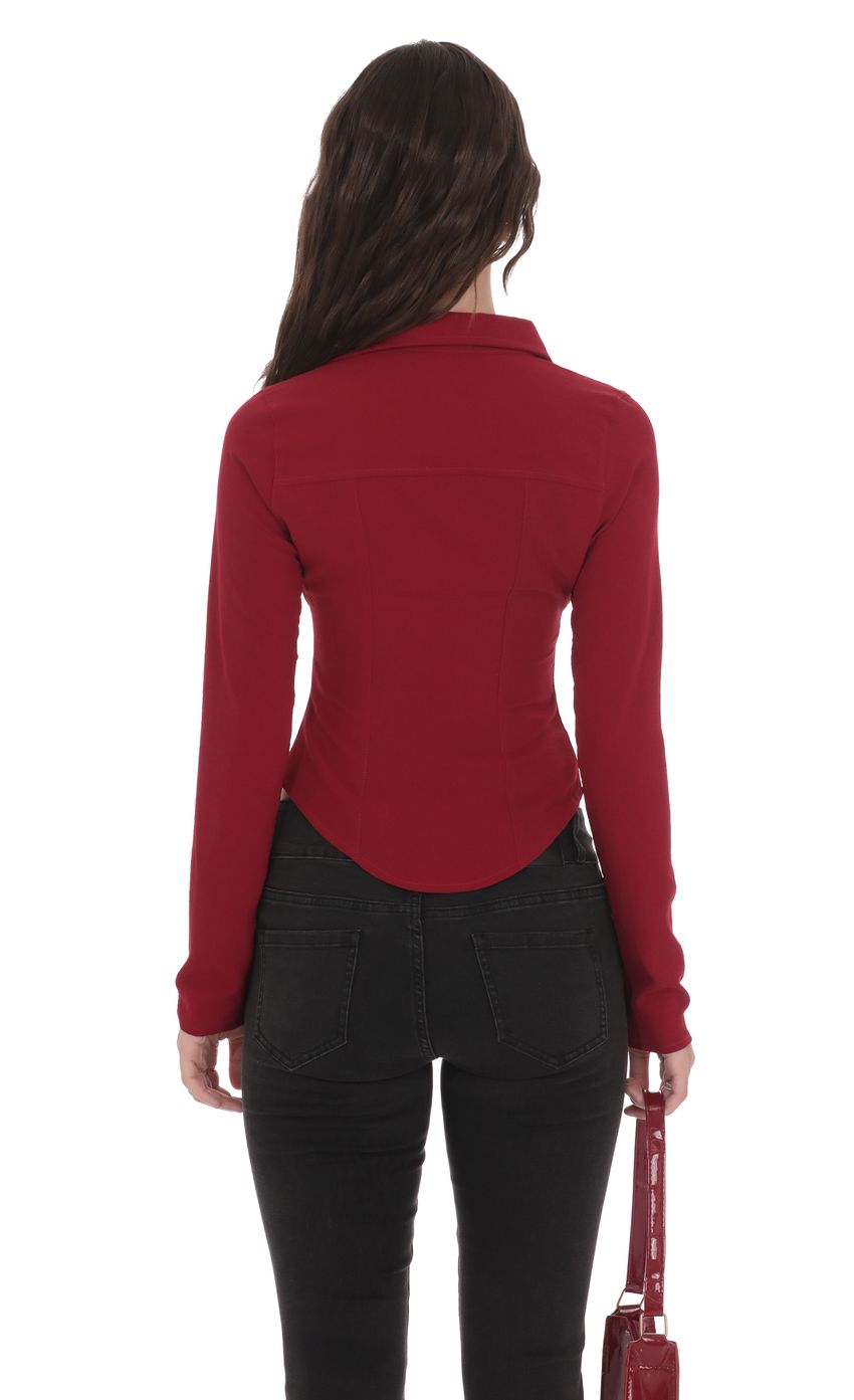 Изображение товара для Рубашк на пуговицах в красном цвете