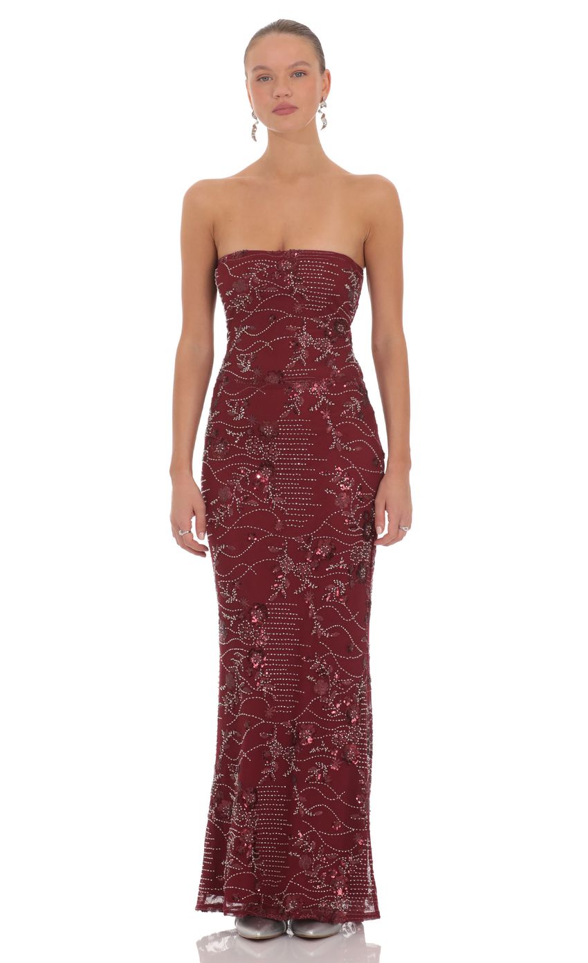 Product image for Grace Embellished Maxi Dress in Red