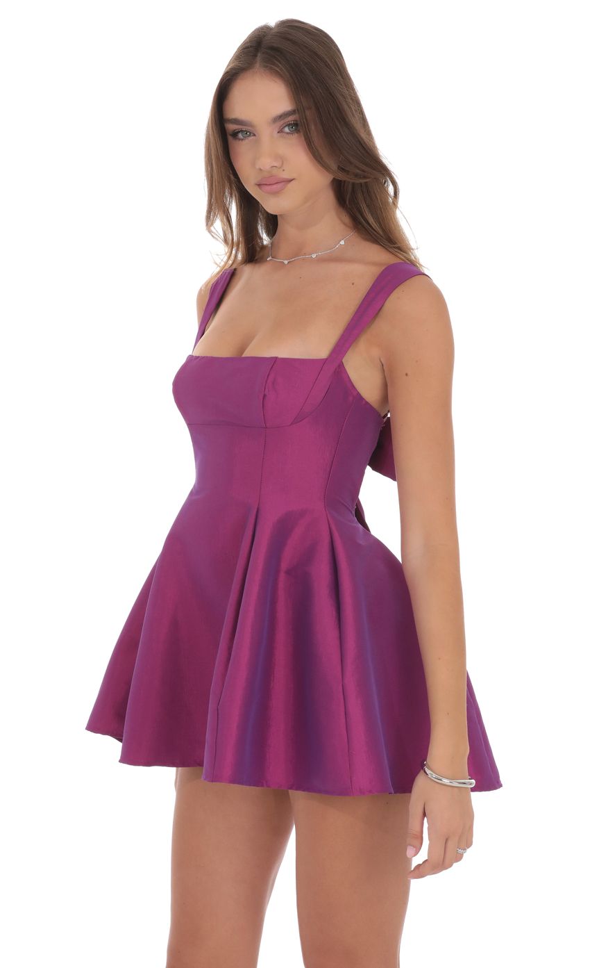 Product image for Duo Chrome Fit and Flare Dress in Berry