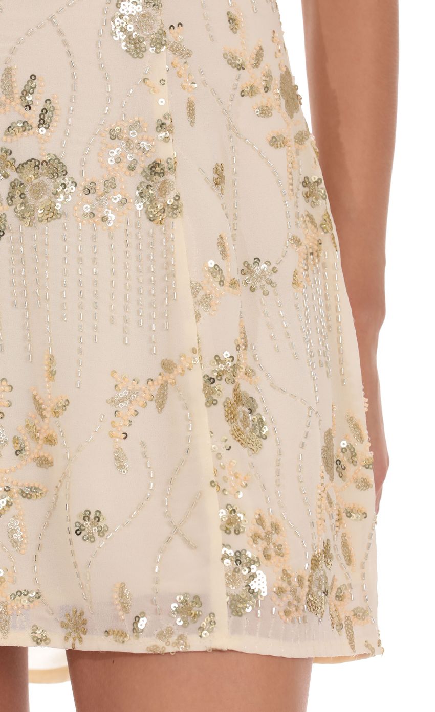 Product image for Gia Embellished Mini Dress in Cream