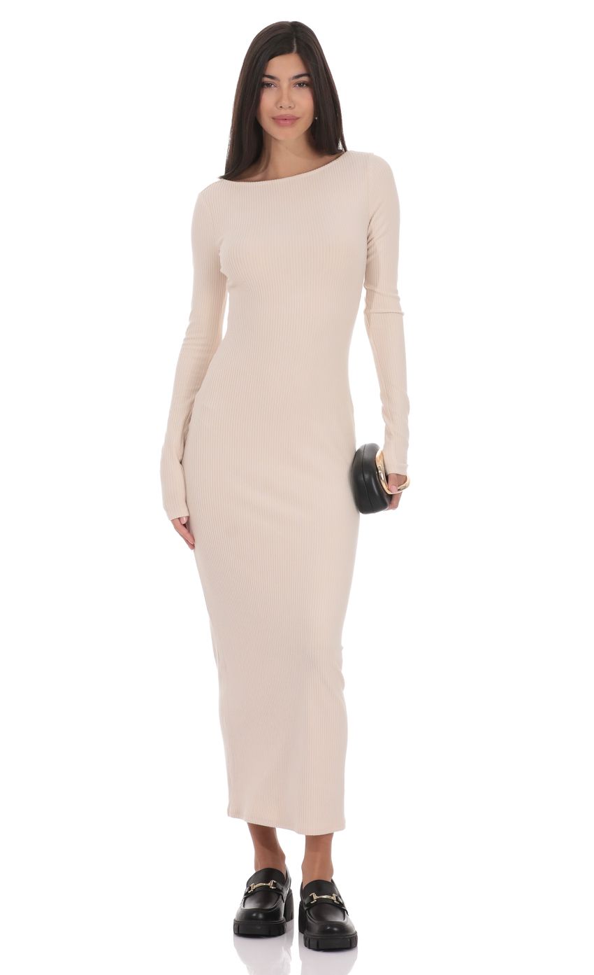 Изображение товара для Платье-макси с открытой спиной и фактурной вязкой