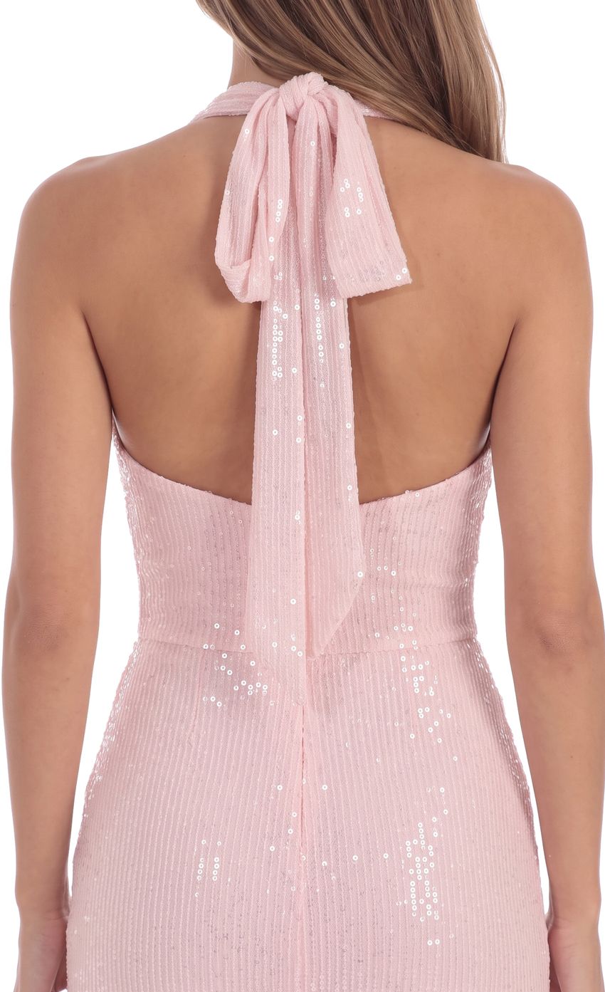 Product image for Sequin Maxi Dress in Blush Pink