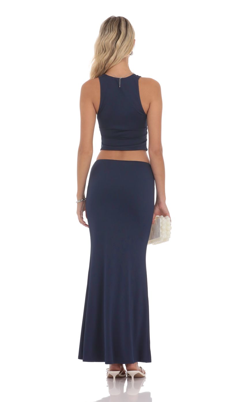 Product image for V-Neck Twist Two Piece Set in Navy