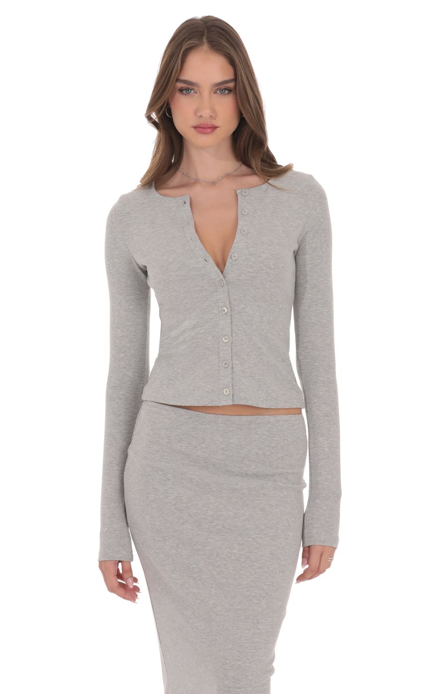 Изображение товара для Топ на пуговицах серого цвета