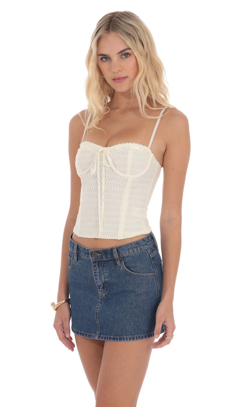 Picture Low Rise Denim Mini Skirt in Blue. Source: https://media-img.lucyinthesky.com/data/product-media/850xAUTO/5375d818-60bd-4061-9840-05565f51908b.jpg