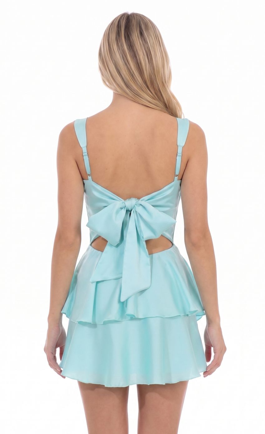 Product image for Gathered Mini Dress in Aqua