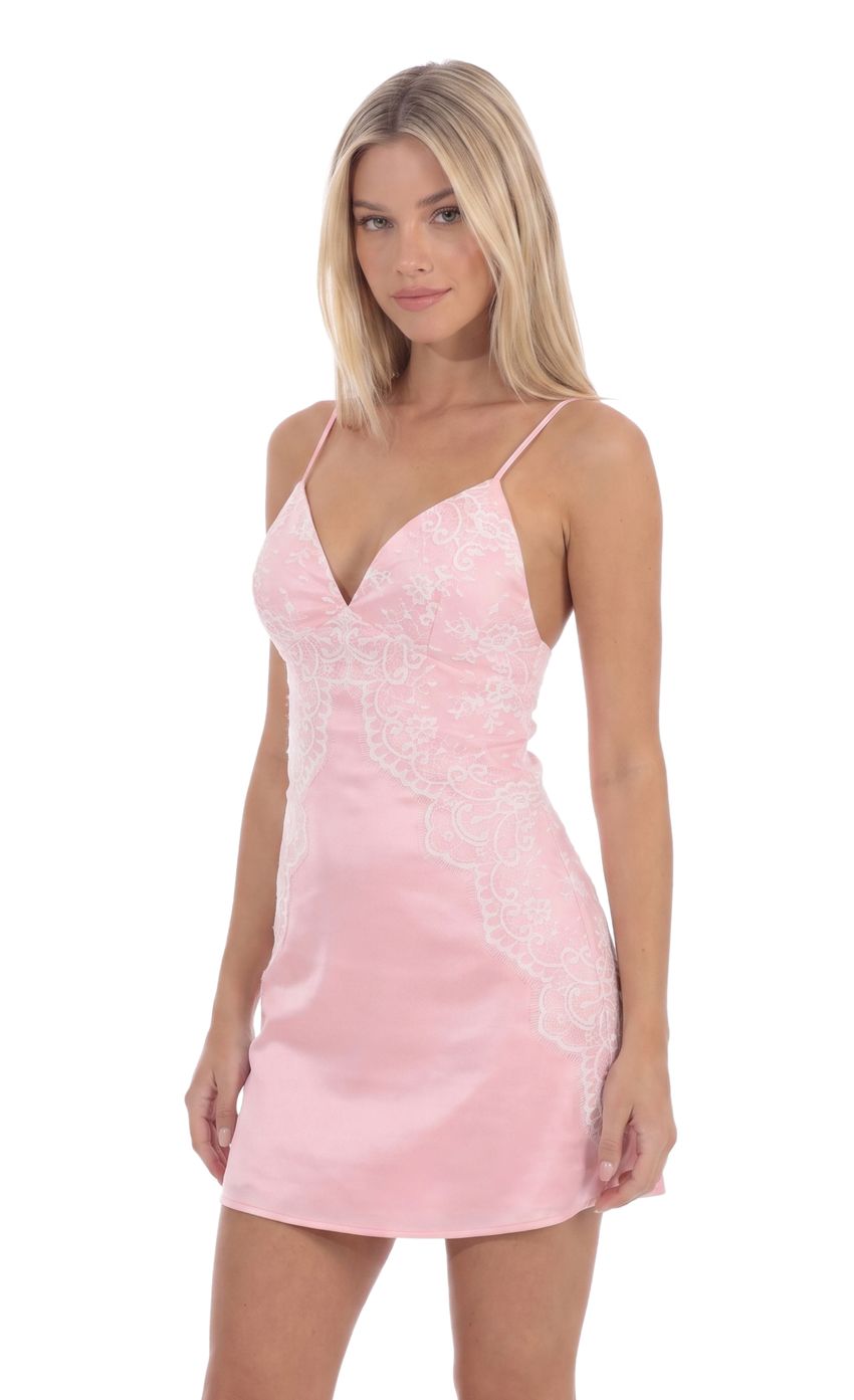 Product image for Lace Mini Dress in Pink