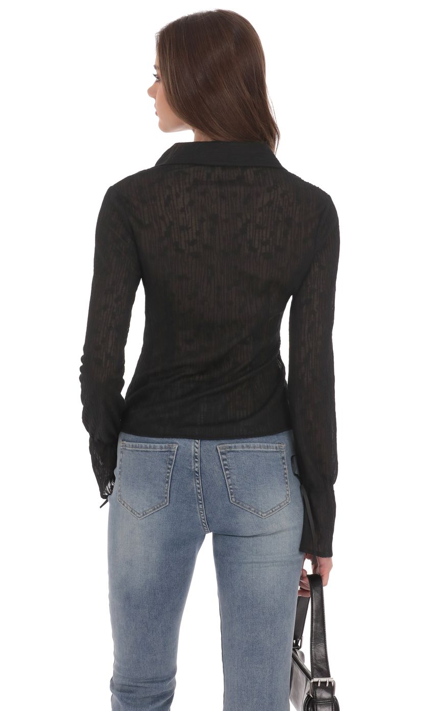 Изображение товара для Черная прозрачная рубашка