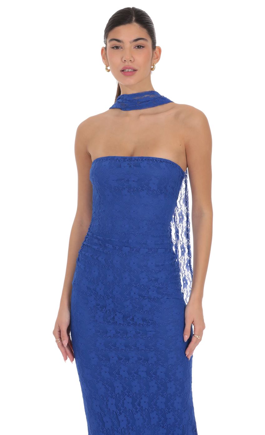 Product image for Scarf Lace Maxi Dress in Royal Blue