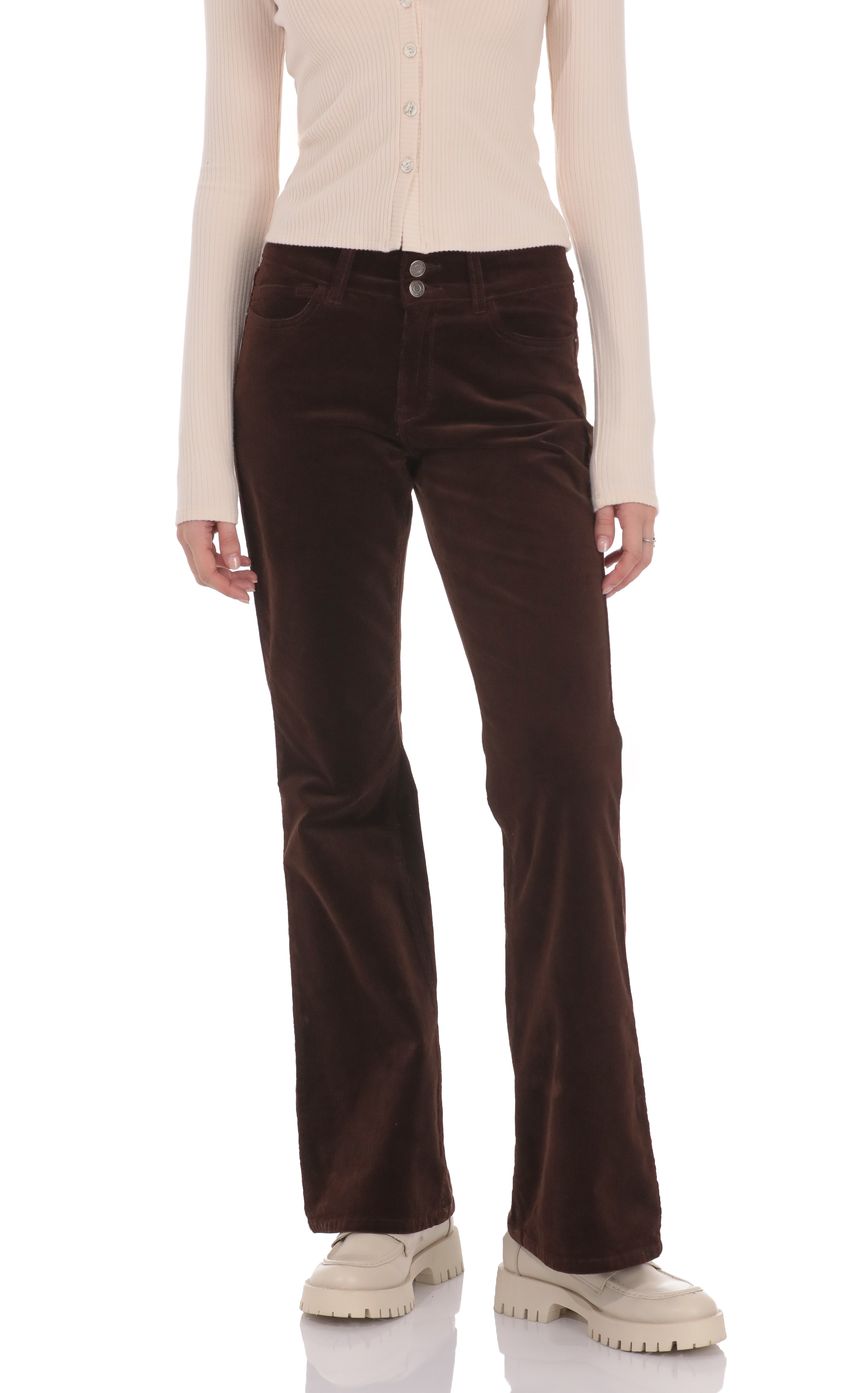 Product image for Corduroy Flare Jeans in Brown