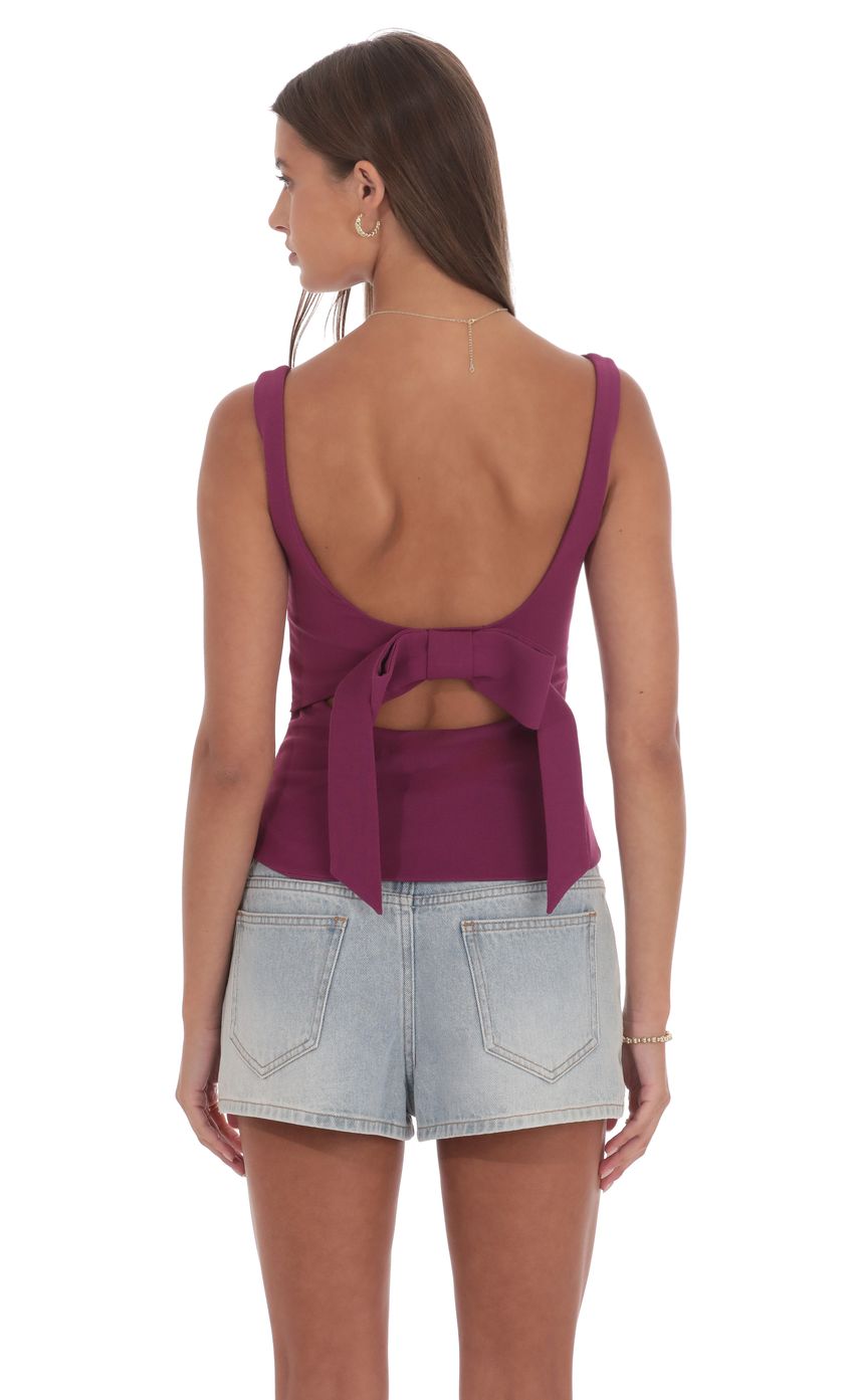 Product image for Back Bow Top in Magenta