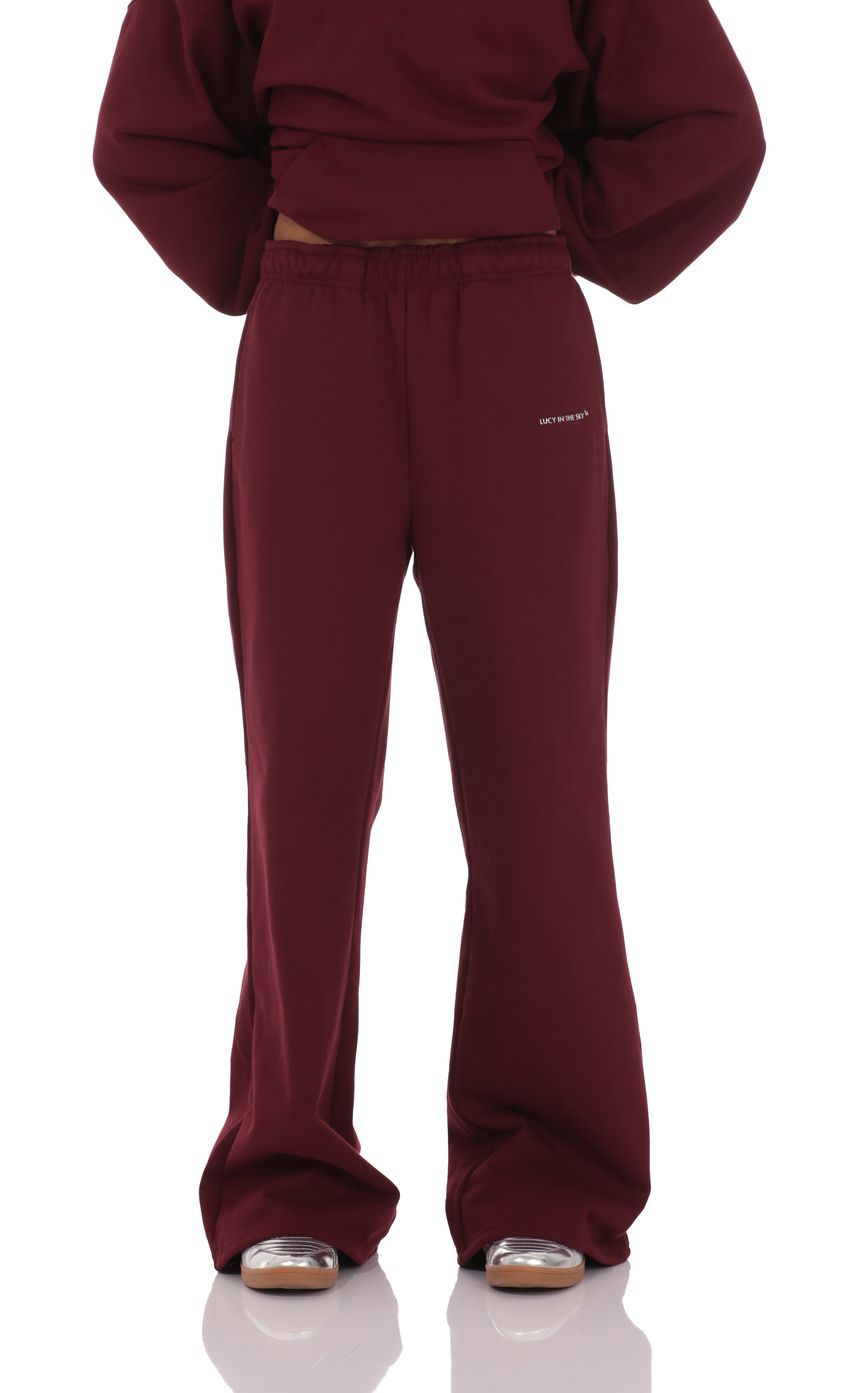 Product image for Cinchable Cuff Lucy Sweatpants in Burgundy