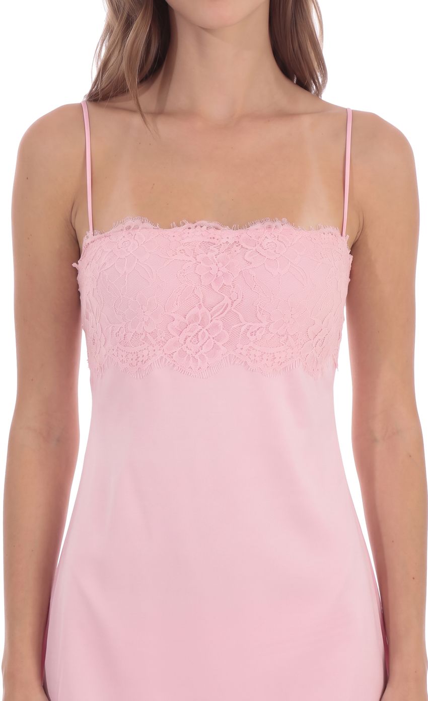 Product image for Lace Bust Mini Dress in Pink