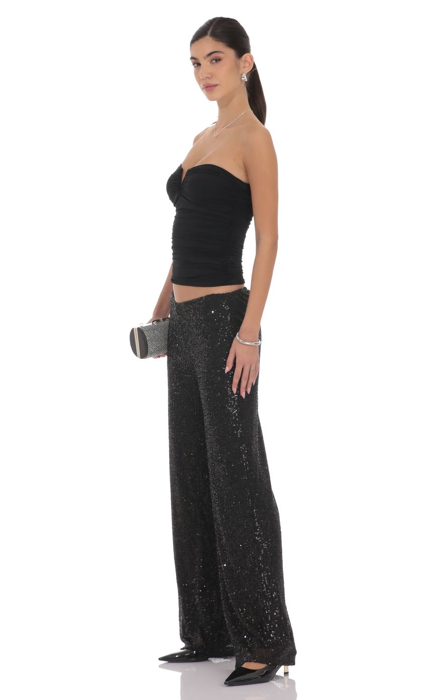 Product image for Straight Sequin Pants in Black