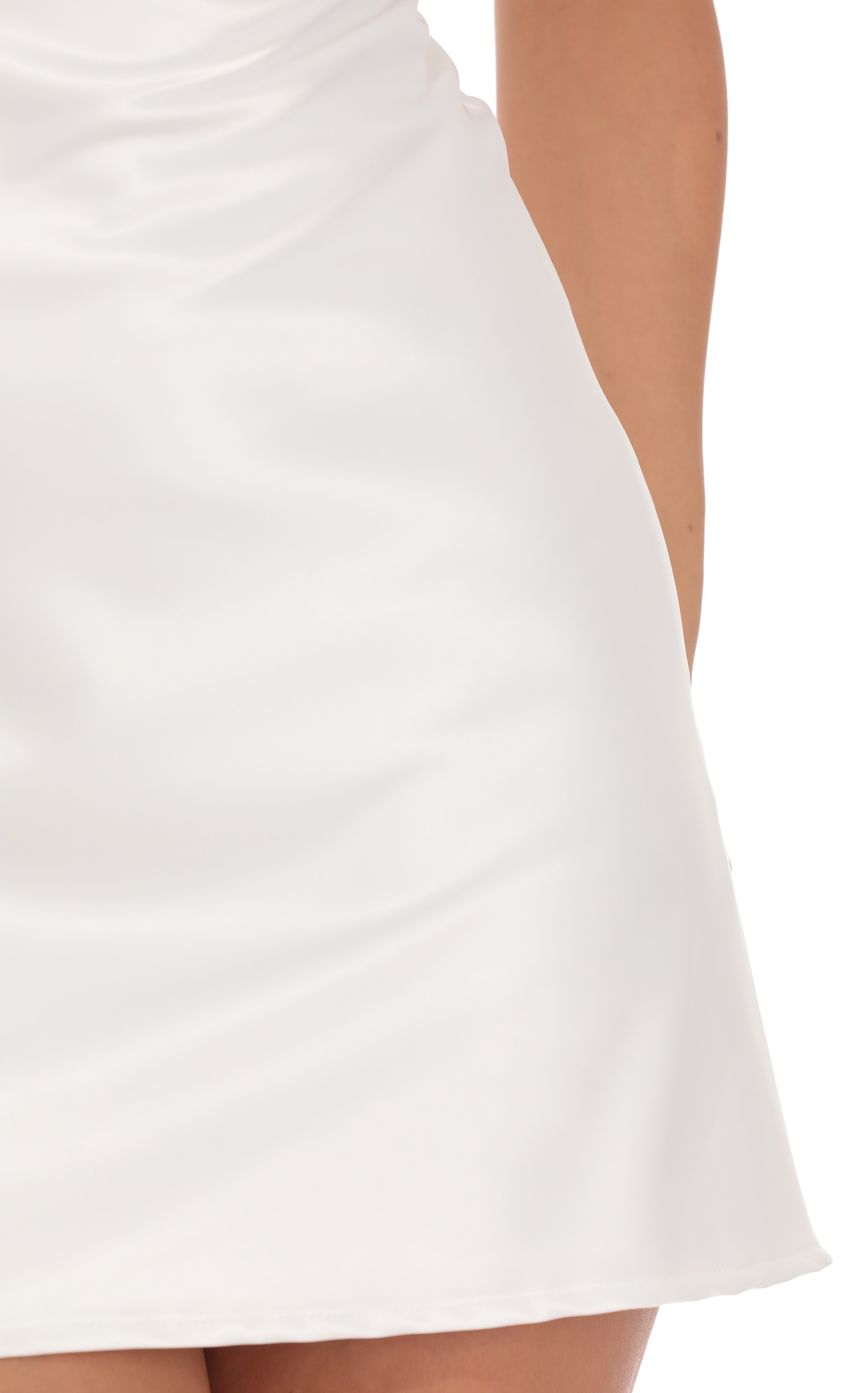Product image for Satin Sweetheart Neck Dress in White