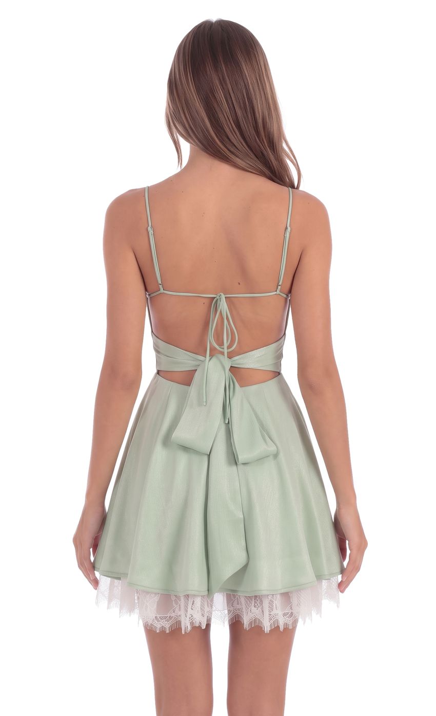 Product image for Lace Trim Dress in Mint Green