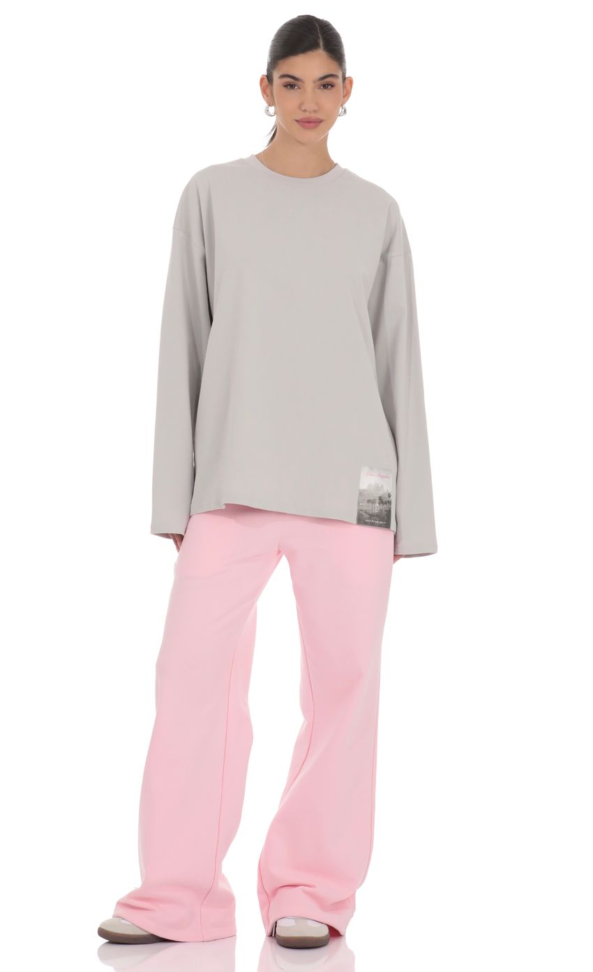 Product image for Lucy Graphic Crewneck Shirt in Grey